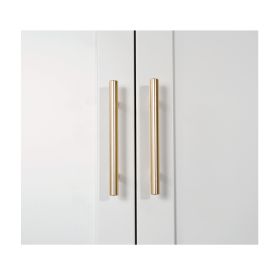 71'' 2 Shapely Doors Cabinet, Metal Storage Cabinet with Doors and Adjustable Shelves, for Bedroom, Living Room, Kitchen(White)