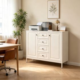 40.16'' Storage Sideboard Buffet Cabinet, Freestanding Accent Cabinet with 4 Drawers & 2 Doors, Adjustable Shelves Console Cabinet for Living Roo
