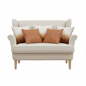 5PC 17.7 inches Luxury Gradient Faux Fur Pillowcase & Modern Terracotta Textured Pillow Cover Set for Home Décor