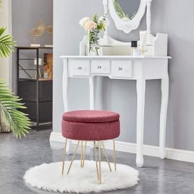 Velvet Round Footrest Stool Ottoman