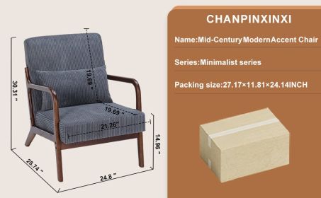 Mid-Century Modern Accent Chair (Color: as Pic)